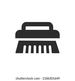 cleaning brush icon. Monochrome black and white symbol. Vector illustration