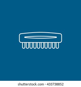 Cleaning Brush Icon On Blue Background