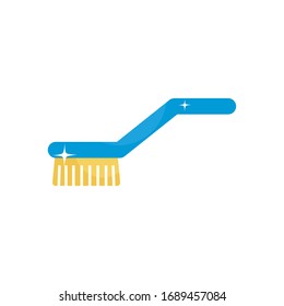 Putzpinselsymbol auf weißem Hintergrund, flacher Stil, Desinfektions- und Reinigungselemente, Vektorillustration
