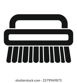 Cleaning brush icon representing the concept of household chores and cleaning supplies