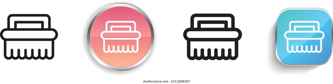 cleaning brush icon. Thin Linear, Regular and Button Style Design Isolated On White Background