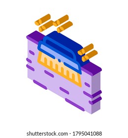 cleaning brush icon vector. isometric cleaning brush sign. color isolated symbol illustration