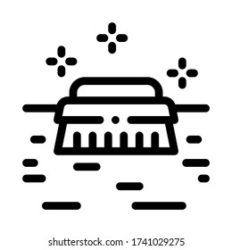 cleaning brush icon vector. cleaning brush sign. isolated contour symbol illustration