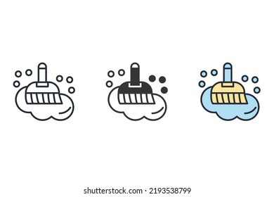 cleaning brush icons  symbol vector elements for infographic web