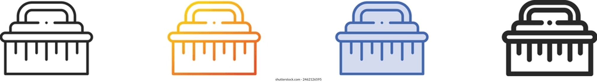 cleaning brush icon.Thin Linear, Gradient, Blue Stroke and bold Style Design Isolated On White Background