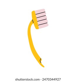Cleaning brush illustration. Dishwashing brush. Cleaning tool. Clean home equipment. Flat vector illustration isolated on white background.
