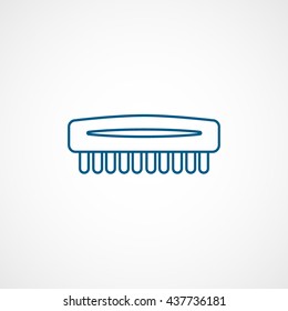 Cleaning Brush Line Blue Icon On White Background