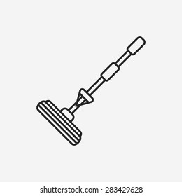 cleaning brush line icon