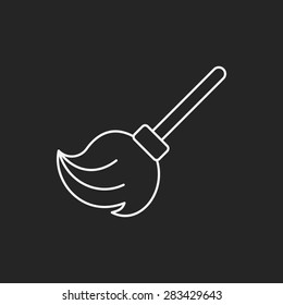 cleaning brush line icon