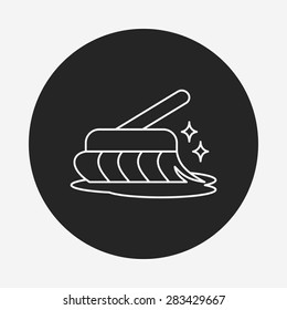 cleaning brush line icon