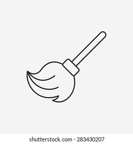 cleaning brush line icon