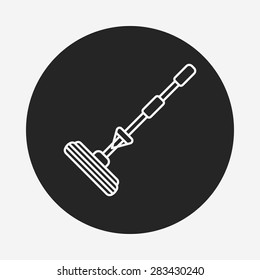 cleaning brush line icon