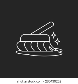 cleaning brush line icon