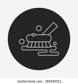 cleaning brush line icon