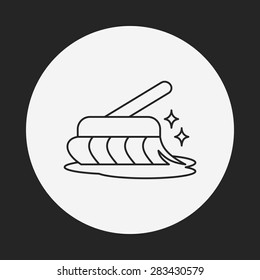 cleaning brush line icon