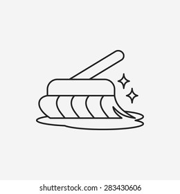 cleaning brush line icon