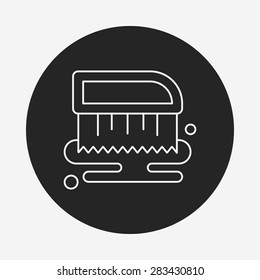 cleaning brush line icon