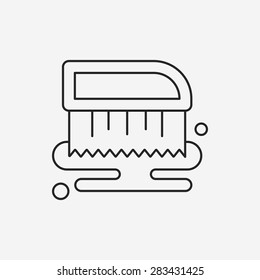 cleaning brush line icon