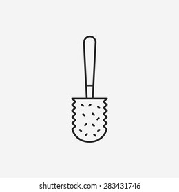 cleaning brush line icon