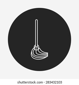 cleaning brush line icon