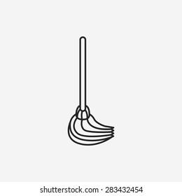 cleaning brush line icon