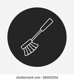 cleaning brush line icon