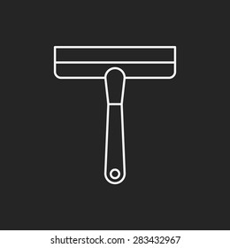 cleaning brush line icon