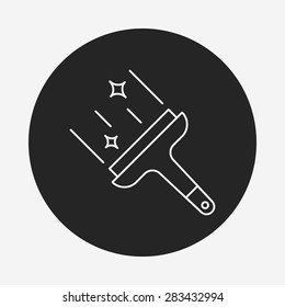 cleaning brush line icon