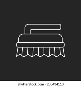 cleaning brush line icon