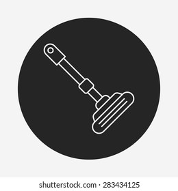 cleaning brush line icon