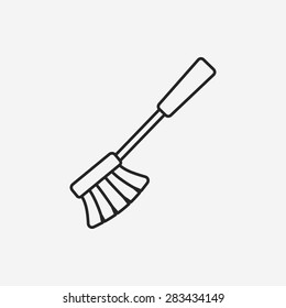 cleaning brush line icon