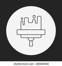 cleaning brush line icon