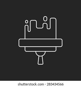 cleaning brush line icon
