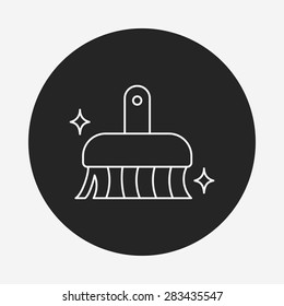 cleaning brush line icon