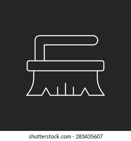 cleaning brush line icon
