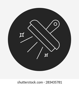 cleaning brush line icon