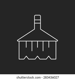 cleaning brush line icon