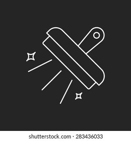 cleaning brush line icon