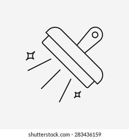 cleaning brush line icon