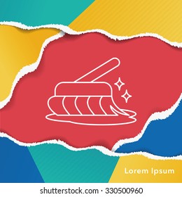 cleaning brush line icon
