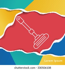 cleaning brush line icon