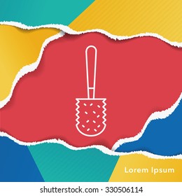 cleaning brush line icon