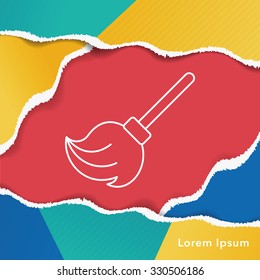 cleaning brush line icon