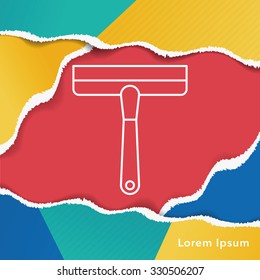 cleaning brush line icon