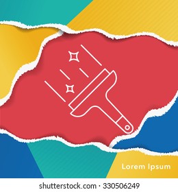 cleaning brush line icon