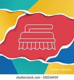 cleaning brush line icon