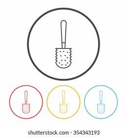 cleaning brush line icon