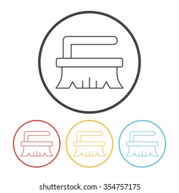 cleaning brush line icon