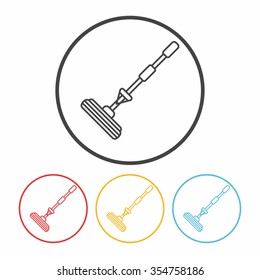 cleaning brush line icon