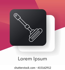 cleaning brush line icon